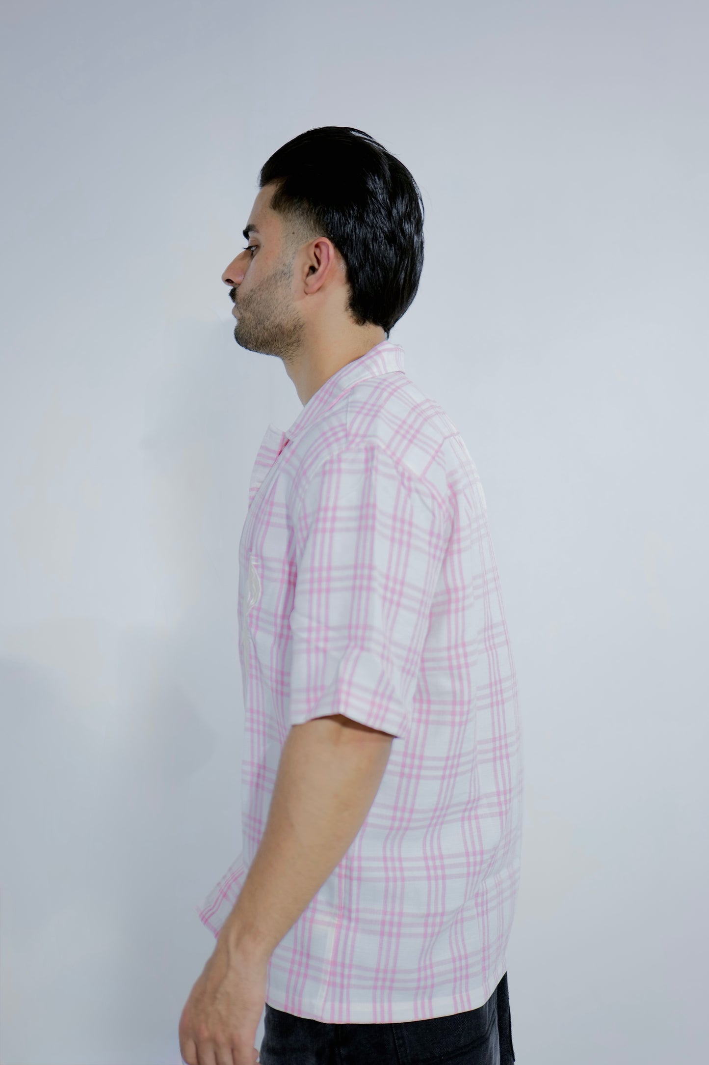 Pink Check Oversized Shirt