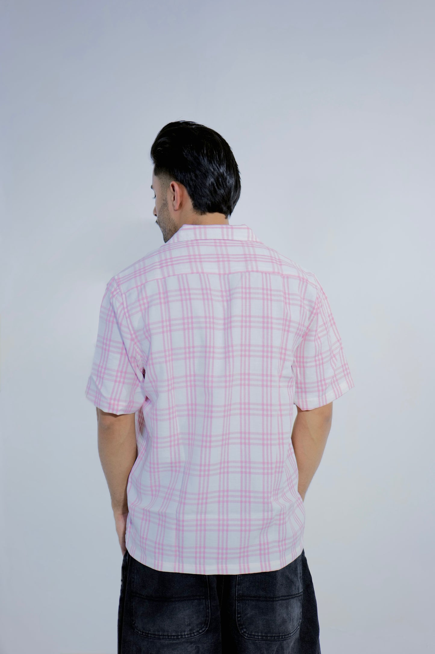Pink Check Oversized Shirt